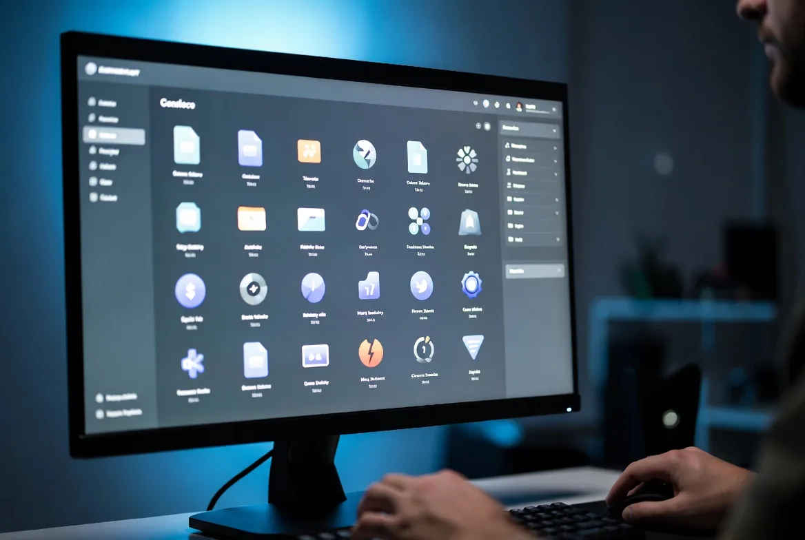different types of digital assets displayed on a computer interface