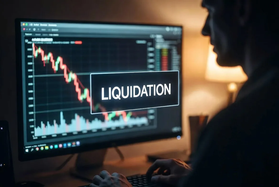 crypto liquidation event during sharp market drop