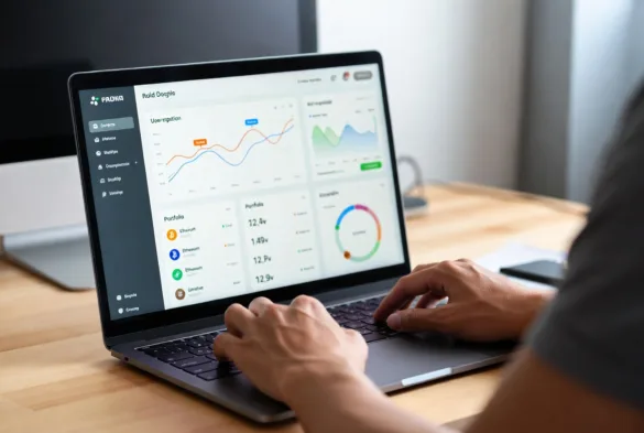 planning crypto roth IRA investment portfolio on laptop