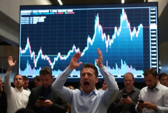 Illustrating extreme swings in cryptocurrency markets and investor reactions