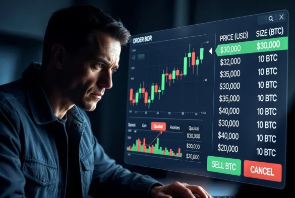 Large crypto order on public exchange with slippage