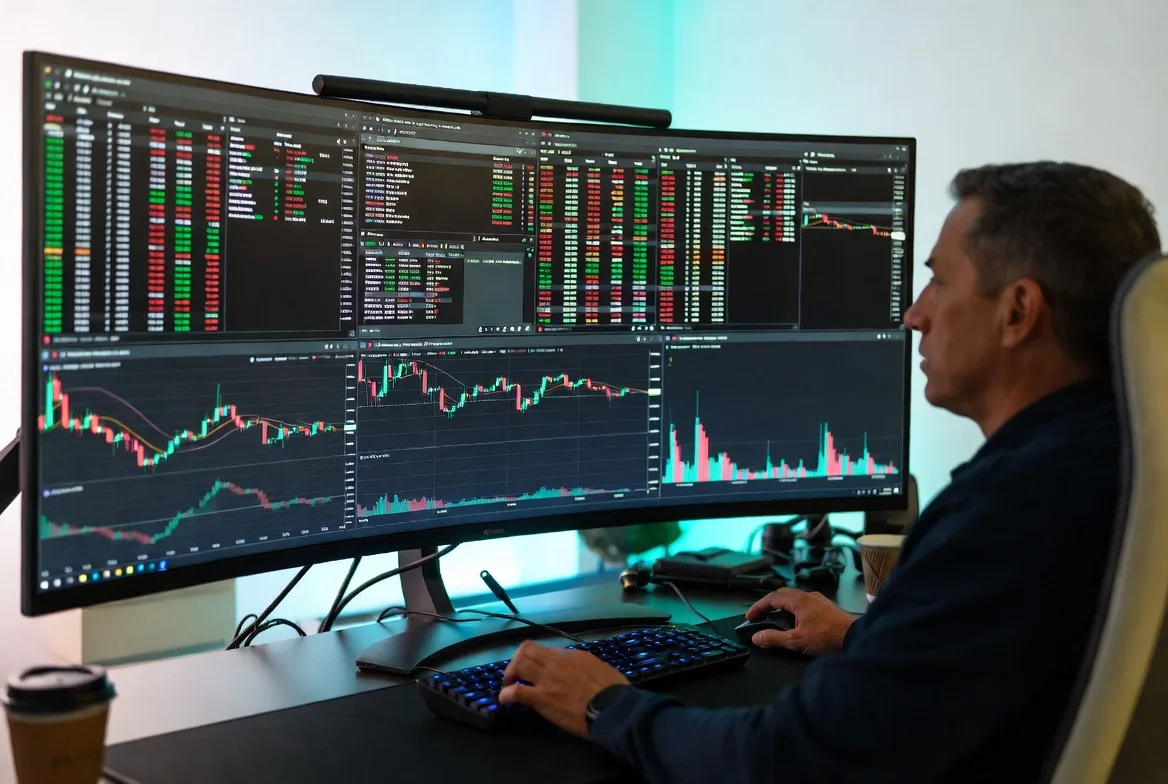 Market depth illustration showing order book absorbing large trades