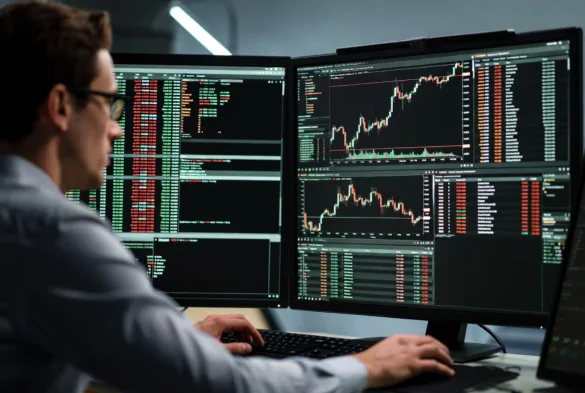 Market maker placing bids and asks to provide liquidity