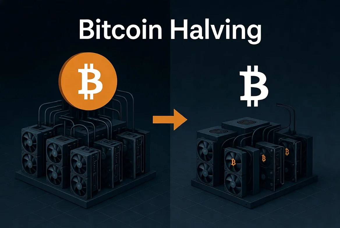 Mining rigs showing reduced Bitcoin supply post-halving