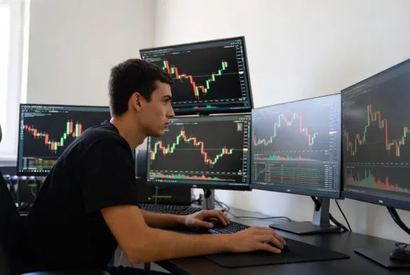 Trader using 10x leverage controlling $10K with $1K collateral