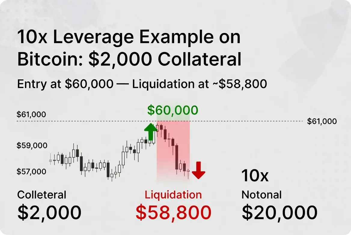 Visual explanation of liquidation price and margin call mechanics